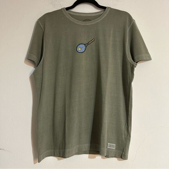 Life is Good One Love Tennis Short Sleeve Crusher Lite T-Shirt Size Large - Picture 1 of 7